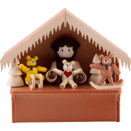 Weihnachtsmarktbude Marktstand Winterlicher Teddy mit Thiel-Figur - 8 cm