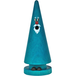 Räuchermännchen Ziegenbein "Waldi Winter" blau - 13 cm