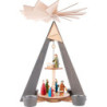2-stöckige Pyramide Christi Geburt grau - 36 cm