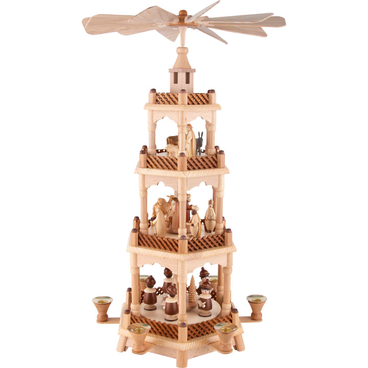4-stöckige Pyramide Christi Geburt und Kurrende - 58 cm