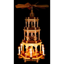 4-Tier Pyramid - Nativity Scene with Carolers - 58 cm / 22.8 inch