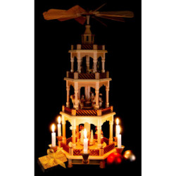 4-stöckige Pyramide Christi Geburt und Kurrende - 58 cm