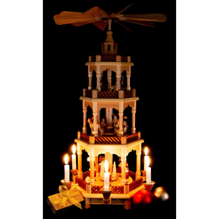 4-stöckige Pyramide Christi Geburt und Kurrende - 58 cm