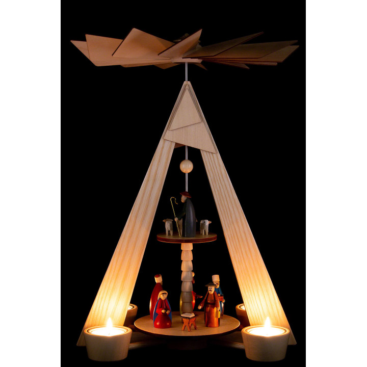 2-Tier Pyramid - Nativity Scene - 36 cm / 14.2 inch