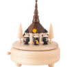 Spieldose Seiffener Kirche mit Kurrende natur - 13 cm