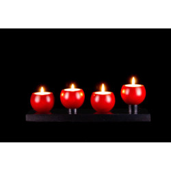 Tischleuchter LUNA anthrazit/rubinrot - 9 cm