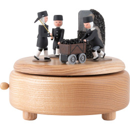 Music Box - Miners Natural Wood - 11,5 cm / 4.5 inch