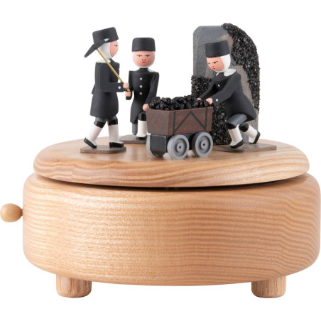Spieldose Bergmänner natur - 11,5 cm
