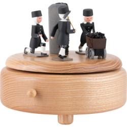 Spieldose Bergmänner natur - 11,5 cm