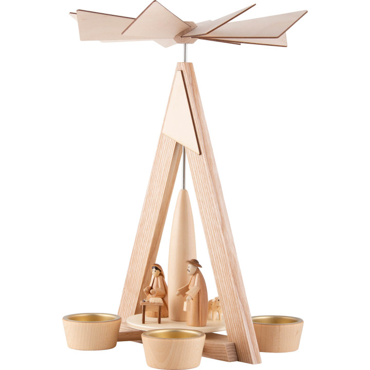 1-stöckige Pyramide Christi Geburt natur - 28 cm