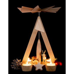 1-Tier Pyramid - Deer Natural - 28 cm / 11 inch