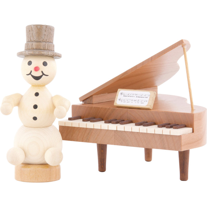 Schneemannmusikant am Flügel - 12 cm