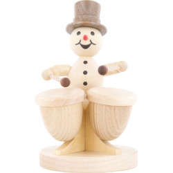 Snowman Musician Timpani - 12 cm / 4.7 inch