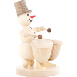 Snowman Musician Timpani - 12 cm / 4.7 inch