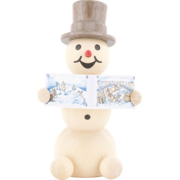 Snowman with Book - 8 cm / 3.1 inch