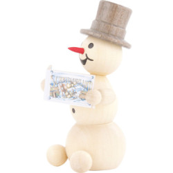 Snowman with Book - 8 cm / 3.1 inch