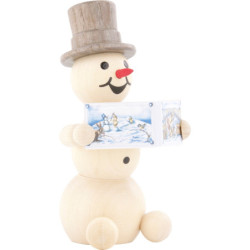 Snowman with Book - 8 cm / 3.1 inch