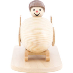 Schneemann Zweierbob mit Helm - 10 cm