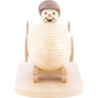 Schneemann Zweierbob mit Helm - 10 cm