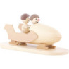 Schneemann Zweierbob mit Helm - 10 cm
