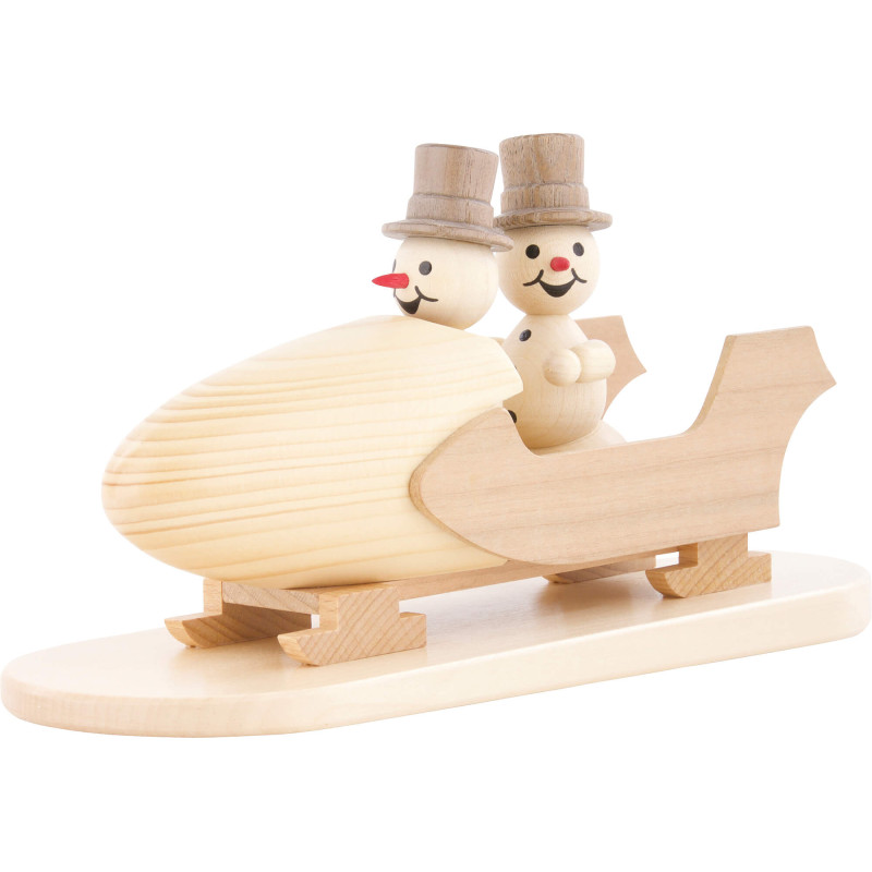 Snowman Two-Man Bobsled with Zylinder - 12 cm / 4.7 inch