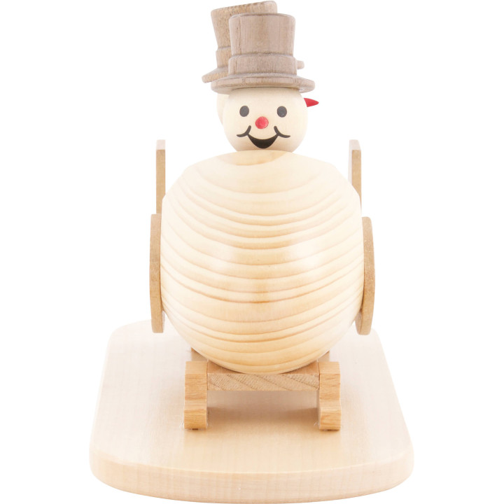 Snowman Two-Man Bobsled with Zylinder - 12 cm / 4.7 inch