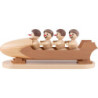 Snowman Four-Man Bobsled with Helmet - 10 cm / 3.9 inch