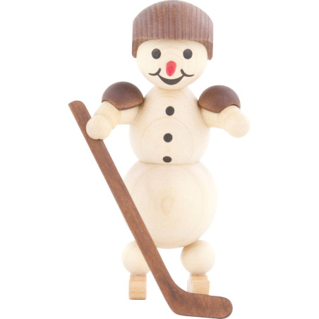 Schneemann Eishockeyspieler stehend Helm - 10 cm