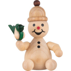 Schneemann Junior "mit Vogel" - 7 cm