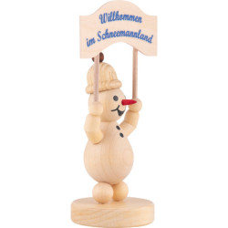Schneemann Junior "mit Schild" - 12,5 cm
