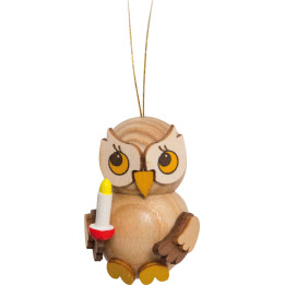 Christbaumschmuck Eulenkind mit Kerze - 4 cm