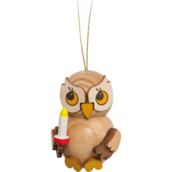 Christbaumschmuck Eulenkind mit Kerze - 4 cm