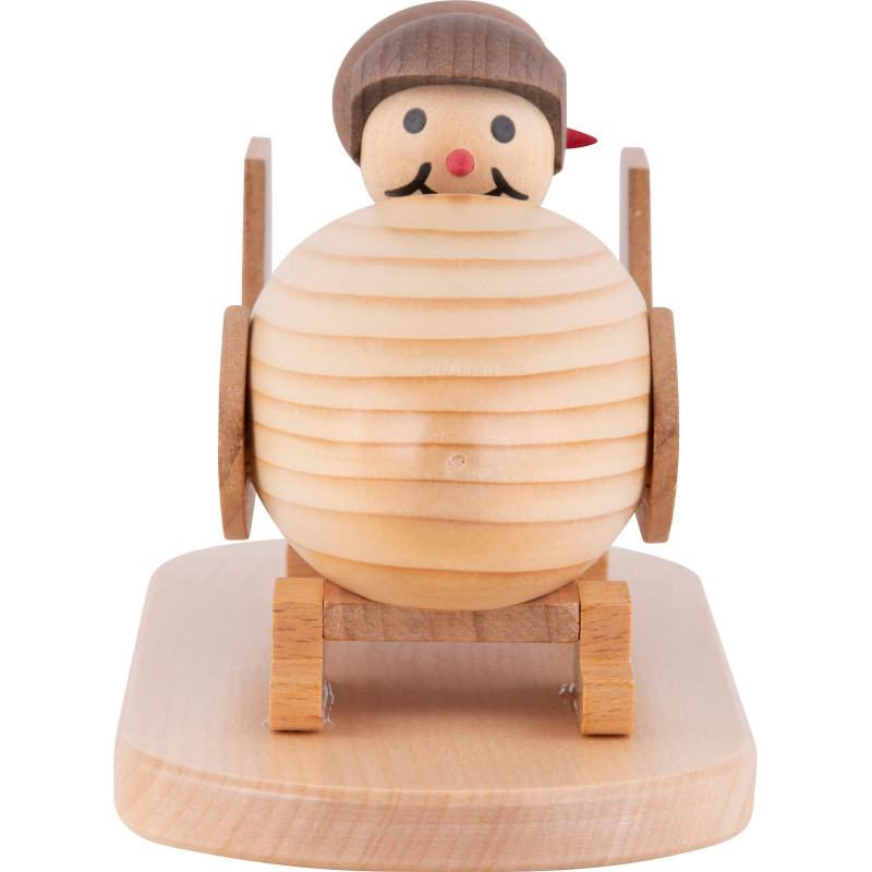 Schneemann Junior "im Zweierbob" mit Helm - 10 cm