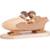 Snowman - Junior "in a two-man bob" with helmet - 10 cm / 3.9 inch
