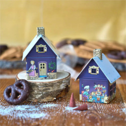 Metall-Räucherhaus "Weihnachtsbäckerei" - 9,8 cm