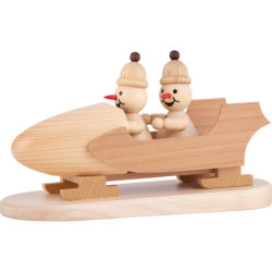Snowman - Junior "in a two-man bob" with cap - 10,5 cm / 4.1 inch