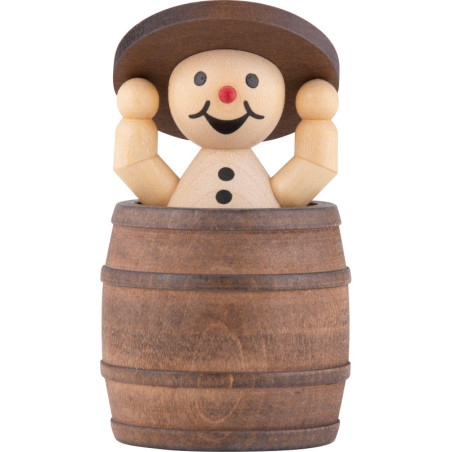 Snowman - Junior "in barrel and lid up" - 7 cm / 2.8 inch