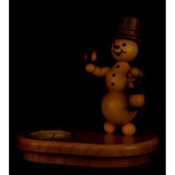 Tea Light Holder - Snowman with Lantern - 12 cm / 4.7 inch