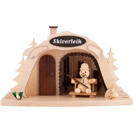 Smoking Hut - Ski Rental with Junior Snowman - 17 cm / 6.7 inch