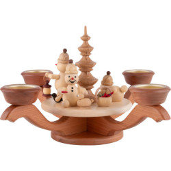 Advent Candle Holder - Snowmen - 17 cm / 6.7 inch