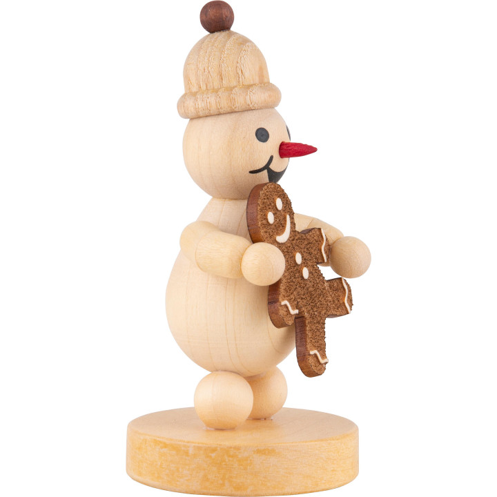 Schneemann Junior mit Pfefferkuchenmann - 9 cm