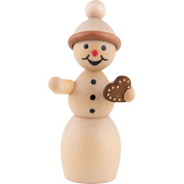 Snowwoman with Gingerbread Heart - 10 cm / 3.9 inch