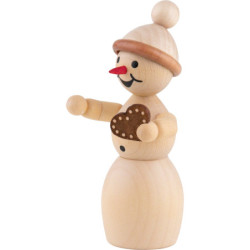 Snowwoman with Gingerbread Heart - 10 cm / 3.9 inch