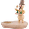 Schneemannleuchter mit Bauchladen - 13 cm