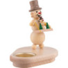 Schneemannleuchter mit Bauchladen - 13 cm