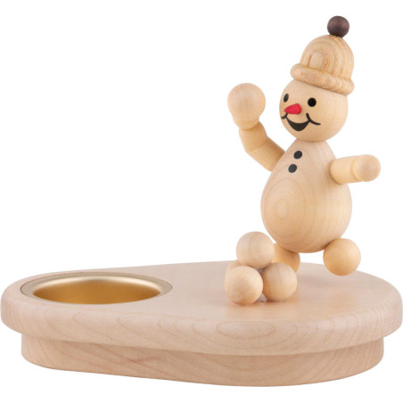 Schneemannleuchter Junior "Schneeballwerfer"  - 8 cm