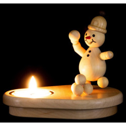 Schneemannleuchter Junior "Schneeballwerfer"  - 8 cm