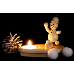 Schneemannleuchter Junior "Schneeballwerfer"  - 8 cm