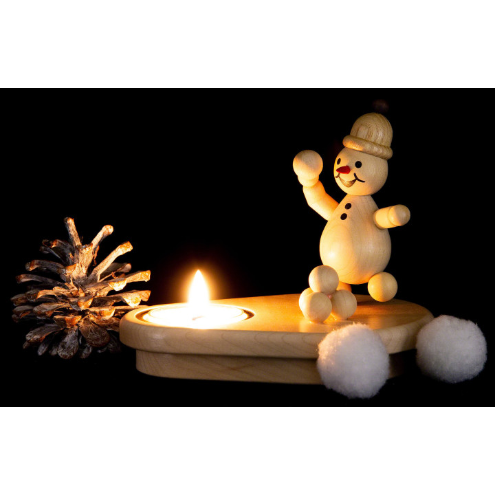 Tea Light Holder - Junior "Snowball Thrower" - 8 cm / 3.1 inch