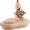 Schneemannleuchter Junior mit Lebkuchenherz - 8 cm